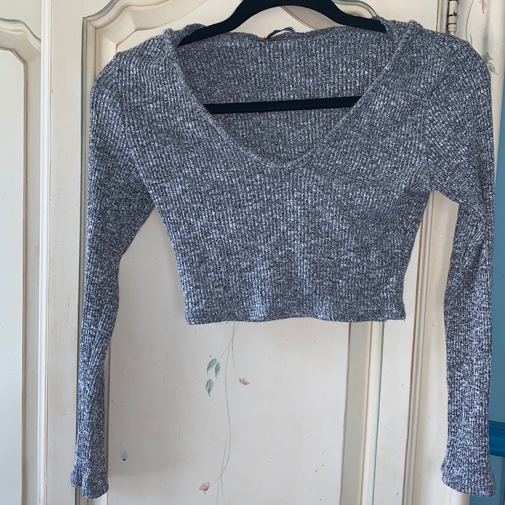 Fashion nova grey cropped hoodie